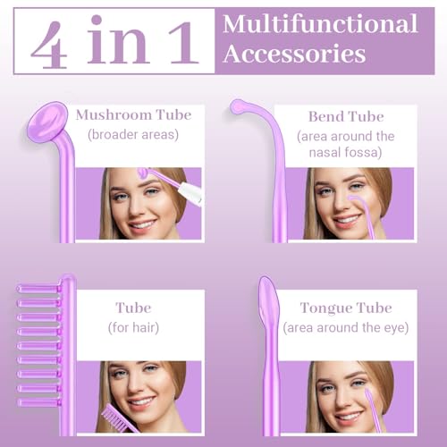 TUMAKOU High Frequency Facial Wand with 4 Tubes