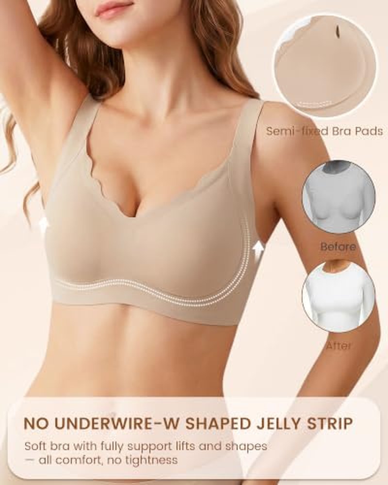 Jelly Bras for Women No Underwire Push Up Bra
