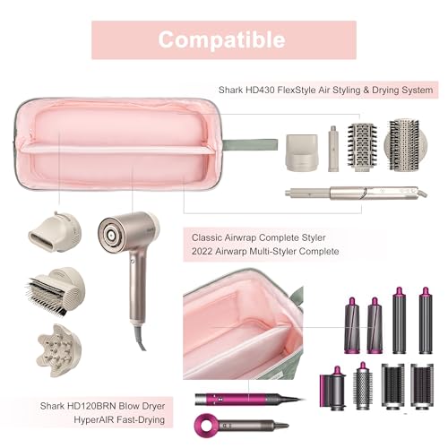 Leudes Travel Bag for Shark Flexstyle & Dyson Air Wrap - Waterproof Organizer