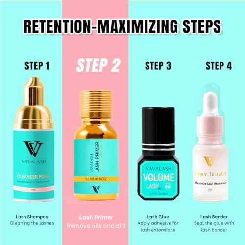 VAVALASH Lash Primer for Lash Extensions 15 ML Eyelash Extension Primer Increase Adhesive Bonding Power Easily Removes Proteins and Oils for Longer Lash Lasting Professional Use Only(15ML)