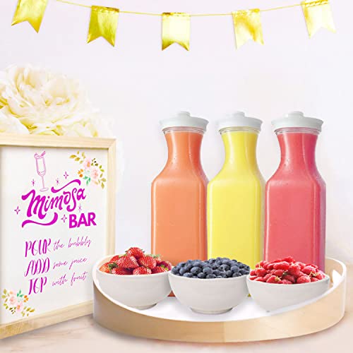 DilaBee 32oz Plastic Water Pitcher with Lid - Clear Square Carafe Set of 6