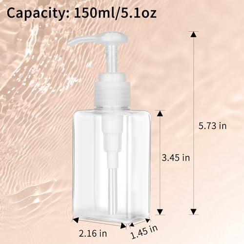 150ml Pump Bottles, 2-Pack Refillable Lotion Dispenser