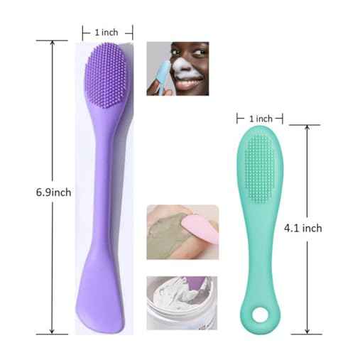 Premium Silicone Facial Cleansing Brush Combo 3pcs,Mask Applicator and Skincare Brush for Pore Cleansing£¬Manual Facial Cleansing for Exfoliating Face/Lip/Makeup Removal Scrubber