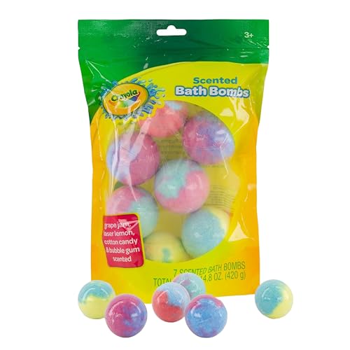 Scented Bath Bombs for Kids - 7 Pack, Non-Toxic & Stain Free