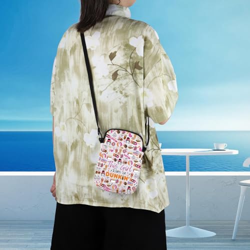 WCGXKO Donut Coffee Gift This girl Donut Crossbody Bag Gift Coffee Donut Lover Messenger Bag
