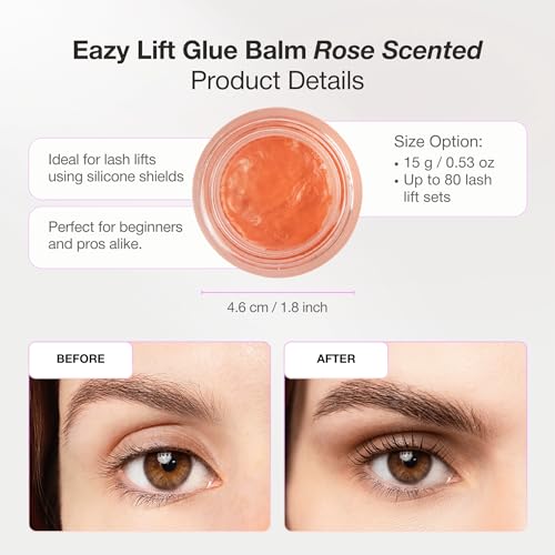 Curacoro Rose Lash Lift Glue Balm 15g Nourishing Lash Adhesive & Lift Balm