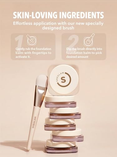 SHEGLAM Hydrating Cream Foundation Balm - Full Coverage, Long-Lasting