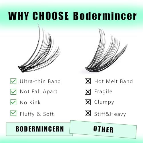 Bodermincer 20D D-Curl Lash Clusters 240pcs - 14mm Fluffy Eyelash Extensions