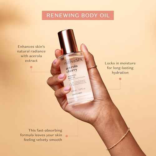 Nativa SPA by O Boticario Acerola Cherry Renewing Body Oil, Luminous Glow & Deep Hydration, 3.38 Ounce (100ml)