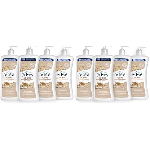 St. Ives Soothing Hand & Body Lotion for Women with Pump, Daily Moisturizer Oatmeal and Shea Butter for Dry Skin, Made with 100% Natural Moisturizers, 21 fl oz, (Pack of 8)