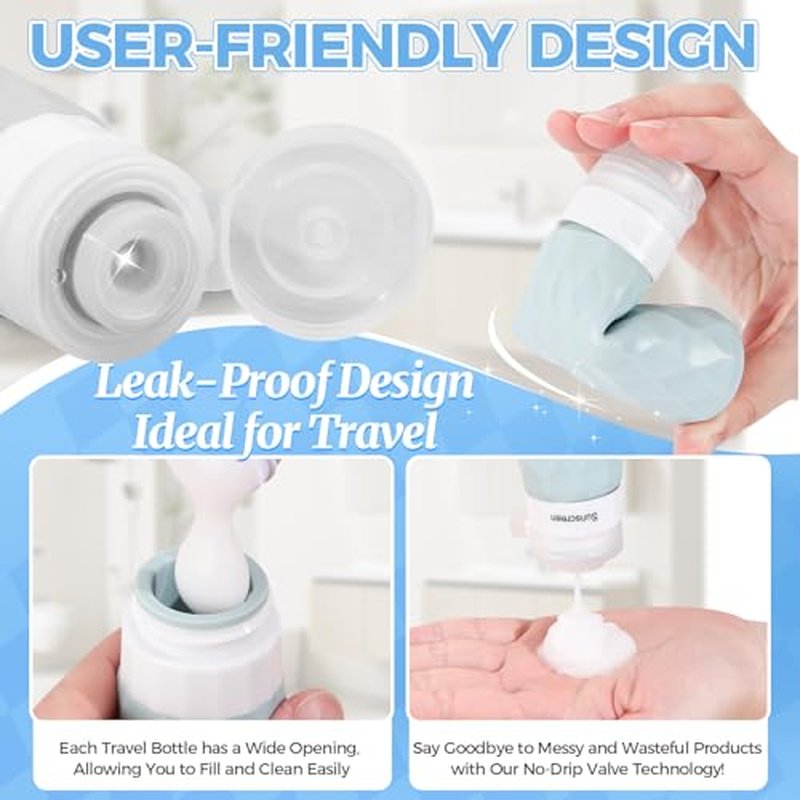 16-Pack TSA Approved Travel Bottles & Jars Set with Silicone Containers