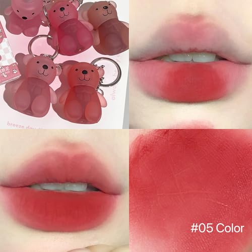 3-Color Lip Tint Set with Keychain - Waterproof & Moisturizing