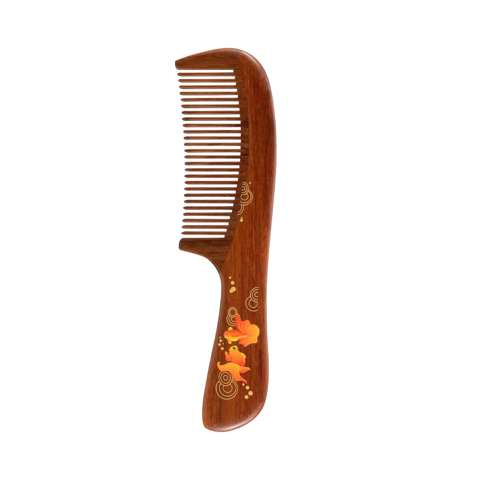 TAN MUJIANG Hair Comb Natural Wood Anti-static (Goldfish)