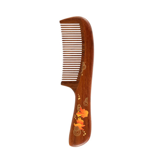 TAN MUJIANG Hair Comb Natural Wood Anti-static (Goldfish)