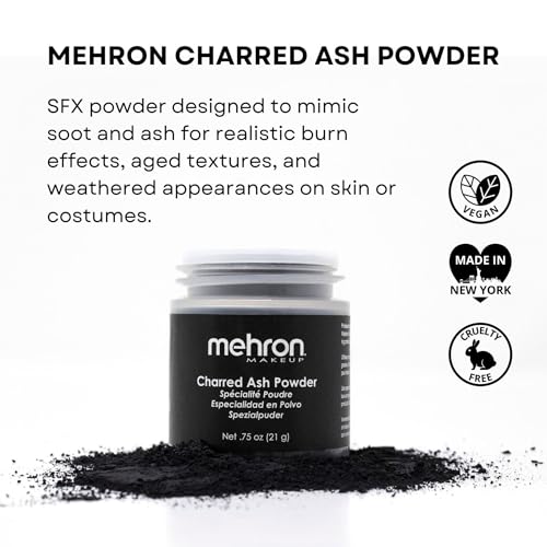 Mehron Special Effects Powder Charred Ash 0.75 oz