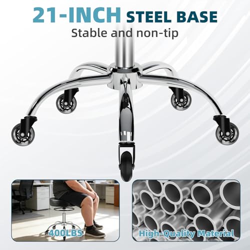 Mineloff Rolling Stool with Wheels, 400 lbs Weight Capacity