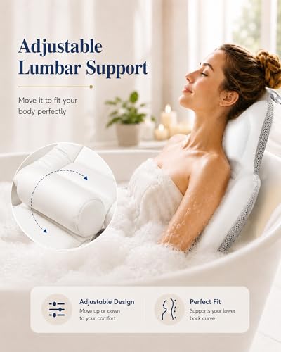 Full Body Bath Pillow 52" x 17" - Extra Thick Ergonomic Support
