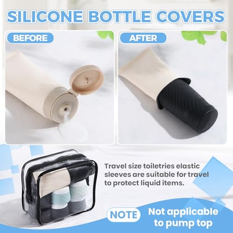16-Pack TSA Approved Travel Bottles & Jars Set with Silicone Containers
