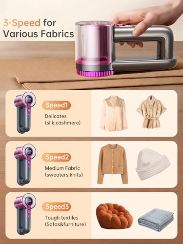 DRFLASH Fabric Shaver Rechargeable - 3 Speed Lint Remover