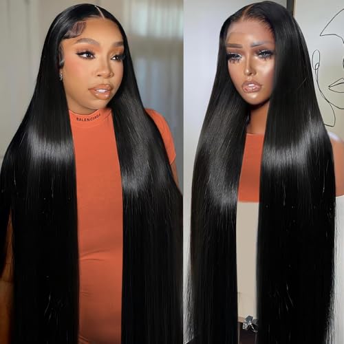 SUNKASA 26 Inch Straight Lace Front Wig - 210% Density HD Lace
