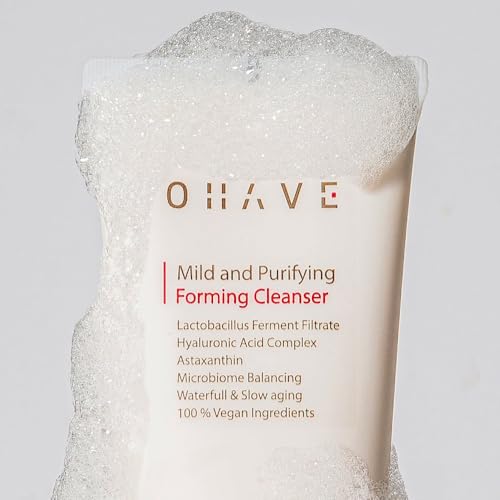 OHAVE Mild & Purifying Foaming Cleanser Gentle Vegan Face Wash,korean skin care, beauty, Hydrating & Soothing,makeup remover