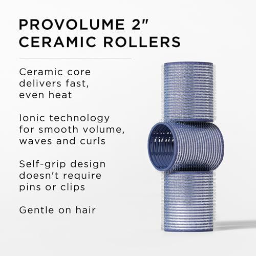 Fromm ProVolume 2" Ceramic Ionic Hair Rollers - Self-Grip Curlers (3 Pack)