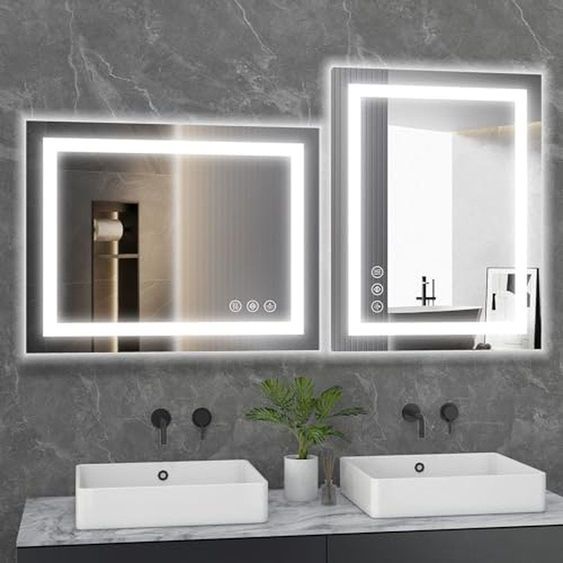 28x36 Smart Anti-Fog LED Bathroom Mirror with Dimmable Lights