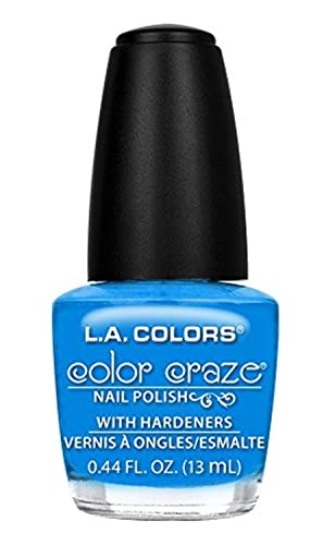 L.A. COLORS Craze Nail Polish, Pink Bubbles, 0.44 Fluid Ounce Color Craze Nail Polish, Sea Siren, 0.44 fl. oz. Bundle