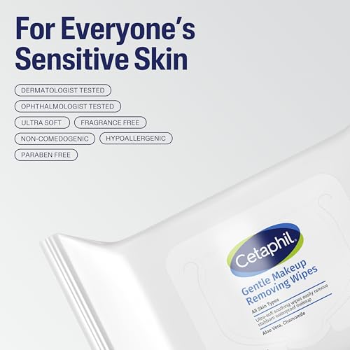 Cetaphil Gentle Makeup Remover Wipes, 25 Count | Sensitive Skin