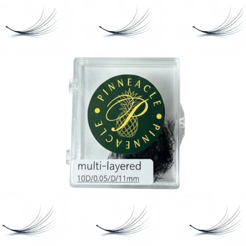 500 Single Length Promade Wispy Volume Premade Fans For Eyelash Extensions - C,CC,D Curl- Pinneacle Lash Supply For Professionals Lash Artists (Volume | 5D Double Layers (10D), CC Curl - 10mm)