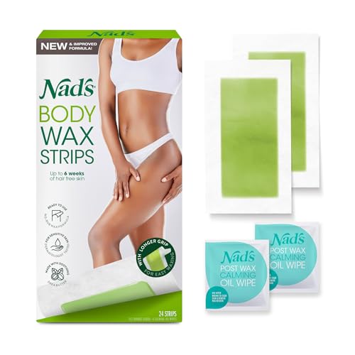 Nad's Body Wax Strips for Hair Removal - 24 Count at Home Hair Removal Kit