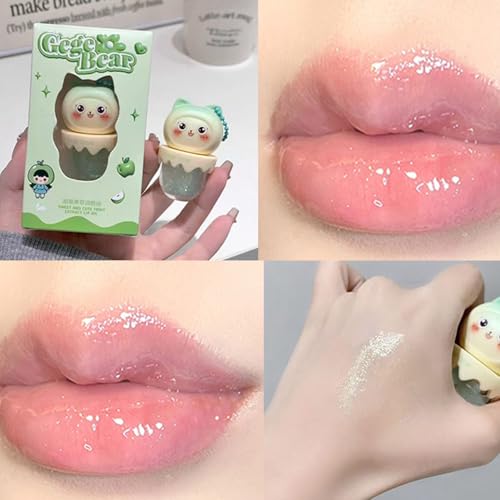 4 Colors Shimmer Lip Gloss Set,Moisturizing Lip Oil Light Cute Lipgloss,Fruit Flavored Hydrating Glass Lip Glow Oil Kit,Tinted Lip Transparent Balm Makeup