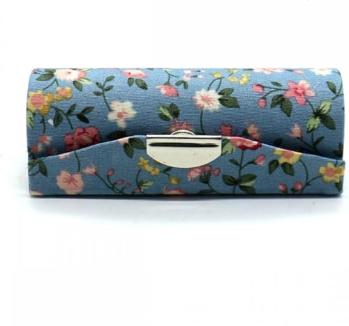 HUELE 4-Piece Floral Lipstick Case Organizer with Mirror, Travel Cosmetic Bag