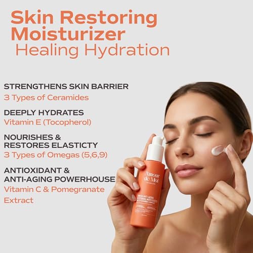 Omega Multi-Ceramide Face Moisturizer ? Lightweight, Hydrating Barrier Repair Moisturizer & Ceramide Moisturizer Cream with Omegas 5-6-9, Pomegranate & Vitamin E for Sensitive & Acne-Prone Skin, 1.7oz