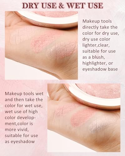 Peachy Pink Baked Blush Powder Palette with Shimmer