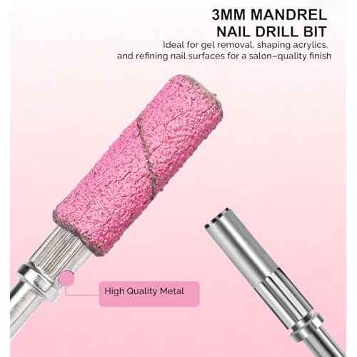 100Pcs Mini Nail Drill Sanding Bands with 3/32 Inch Mandrel Bit, 80/120/180/240 Grit Nail File for Acrylic Nails Gel Manicures and Pedicure