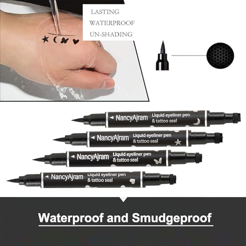 4Pcs Stamp Eyeliner Set - Winged Double Head Waterproof