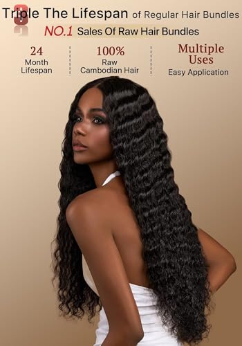 Triippy Deep Wave Human Hair Bundles 14 16 18 Inch