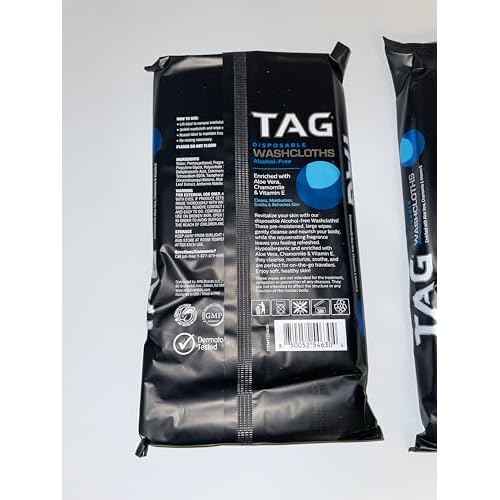 Generic- Tag 2 PACK Disposable Washcloths Alcohol-Free 18 per Pack, 36 total cloths, 12" x 8", Enriched with Aloe Vera, Chamomile, & Vitamin E. Not Flushable