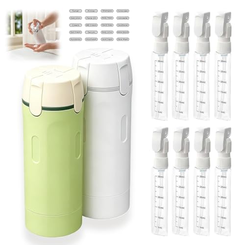 4-in-1 Travel Dispenser Bottle - Leakproof Portable Containers (2 Pack)