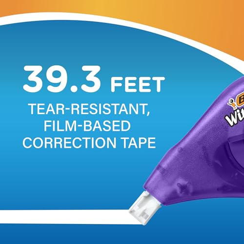 BIC Wite-Out Brand EZ Correct Correction Tape (WOTAP10- WHI), 39.3 Feet, 10-Count Pack of white Correction Tape, Fast, Clean and Easy to Use Tear-Resistant Tape