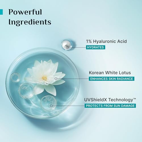 Pilgrim Aqua Gel Sunscreen SPF 50+ PA++++ with 1% Hyaluronic Acid & Korean White Lotus | Broad Spectrum UV Protection | Lightweight Hydrating Sunscreen for All Skin Types | 1.69 Fl Oz (50 ml)