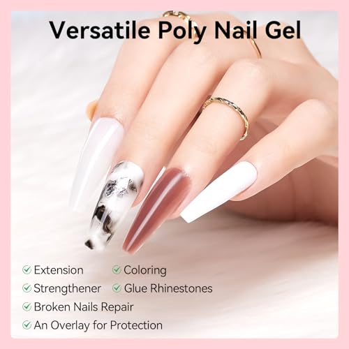 Makartt Poly Nail Gel Kit - 4 Colors Builder Gel Set for Extensions