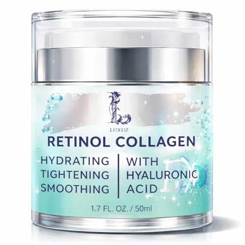 Retinol Firming Face & Neck Cream with Collagen and Hyaluronic Acid ? Anti-Aging Moisturizer for Wrinkles, Lifting & Hydration for Men & Women, 1.7 Fl Oz
