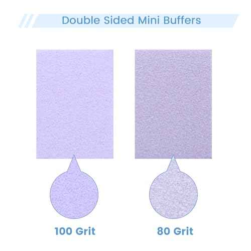 50 PCS Mini Nail Buffer Block, 2 Way Mini Buffers Grit 80/100, Purple Small Buffing Block for Acrylic Nail Gel Polish Nails Pedicure & Manicure