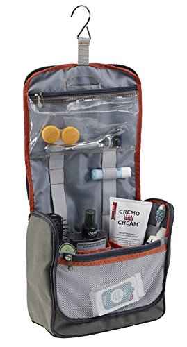 Lewis N. Clark Brushed Twill Hanging Toiletry Kit Bag for Travel Accessories, Shampoo, Cosmetics + Personal Items, Gray