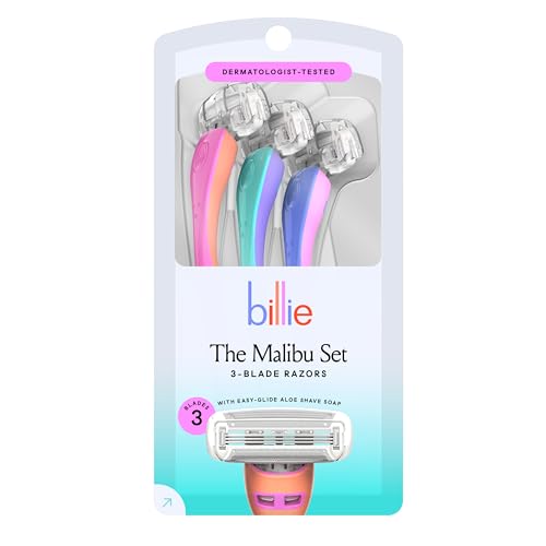 3-Blade Disposable Razors for Women - Malibu Set, 3 ct