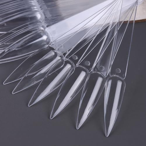 150 Pcs Nail Swatch Sticks with Ring - Stiletto Tips