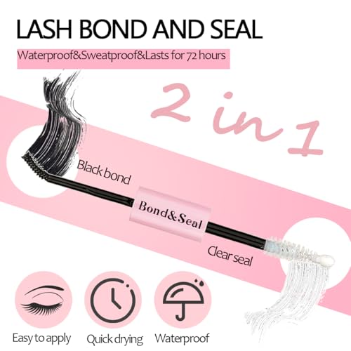 Lash Bond and Seal Kit - Waterproof Cluster Lash Glue 72h Hold