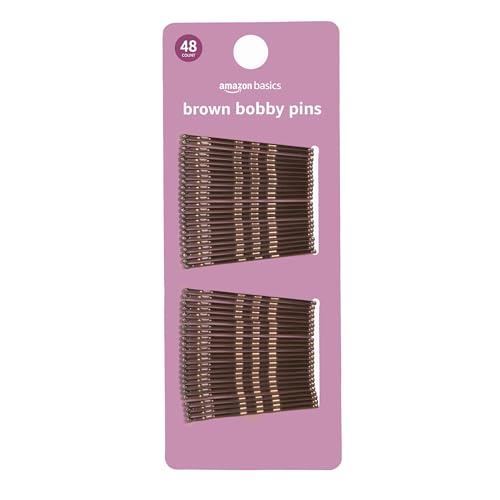 Brown Bobby Pins Pack of 48 - No Slip Hair Pins for All Hair Types